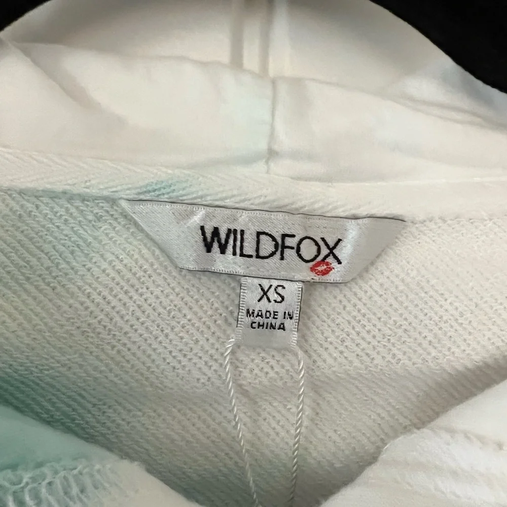 NWT Wildfox Couture Purple & Green Tie-Dye French Terrycloth Hoodie Sweatshirt - Picture 7 of 9